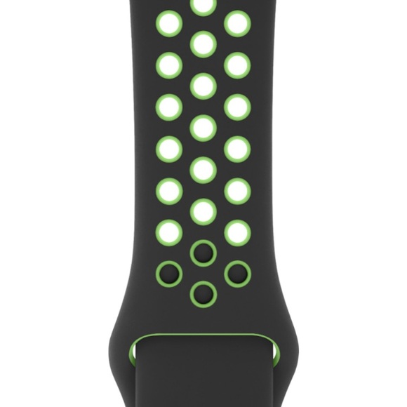 Nike Sport Band for Apple Watch™ 44mm - Black/Lime Blast - Picture 2 of 8